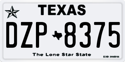 TX license plate DZP8375