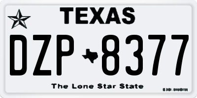 TX license plate DZP8377