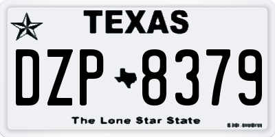 TX license plate DZP8379