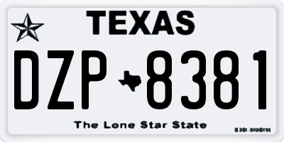 TX license plate DZP8381