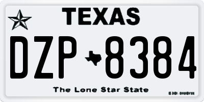 TX license plate DZP8384