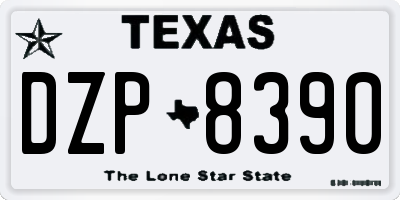 TX license plate DZP8390