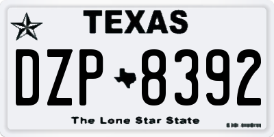TX license plate DZP8392