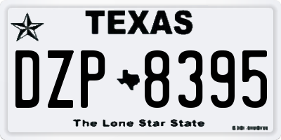 TX license plate DZP8395