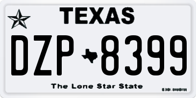 TX license plate DZP8399