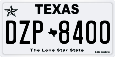 TX license plate DZP8400