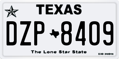 TX license plate DZP8409