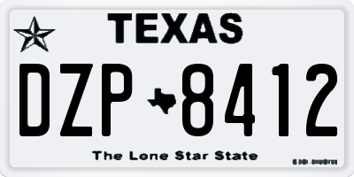 TX license plate DZP8412