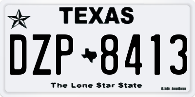 TX license plate DZP8413