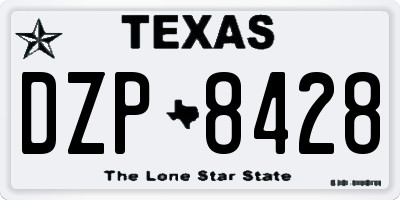 TX license plate DZP8428