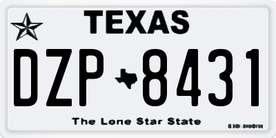 TX license plate DZP8431