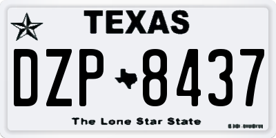 TX license plate DZP8437