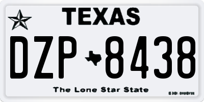TX license plate DZP8438