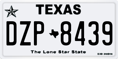 TX license plate DZP8439
