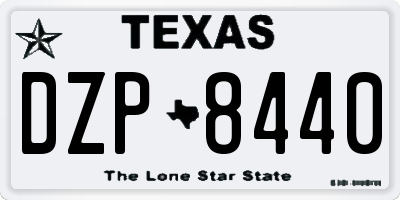 TX license plate DZP8440