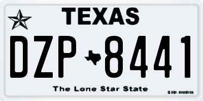 TX license plate DZP8441