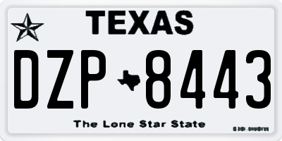 TX license plate DZP8443