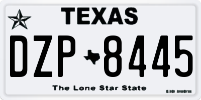 TX license plate DZP8445