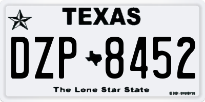TX license plate DZP8452