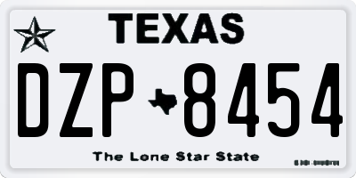 TX license plate DZP8454