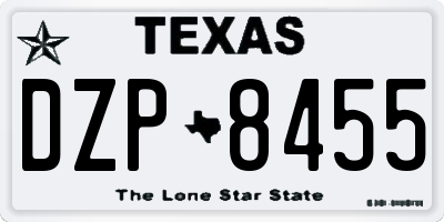 TX license plate DZP8455
