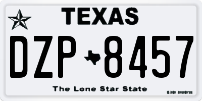 TX license plate DZP8457