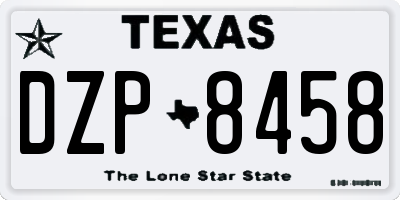 TX license plate DZP8458