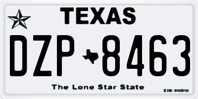 TX license plate DZP8463