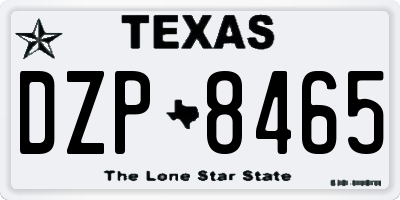 TX license plate DZP8465