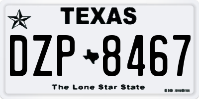 TX license plate DZP8467