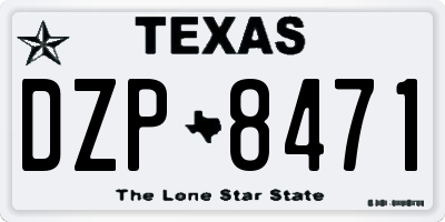 TX license plate DZP8471