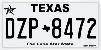 TX license plate DZP8472
