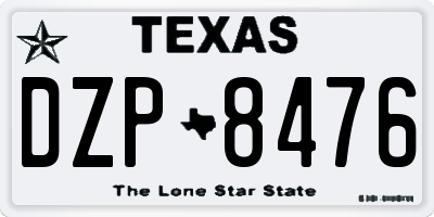 TX license plate DZP8476