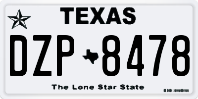 TX license plate DZP8478