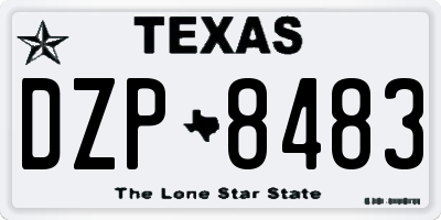 TX license plate DZP8483