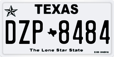 TX license plate DZP8484