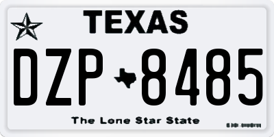 TX license plate DZP8485