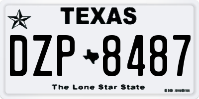 TX license plate DZP8487