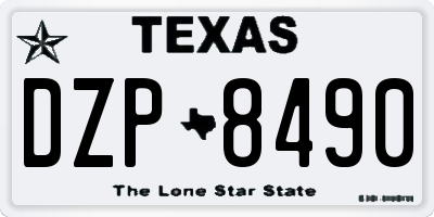 TX license plate DZP8490