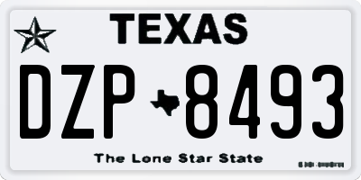 TX license plate DZP8493