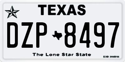 TX license plate DZP8497