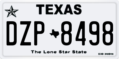 TX license plate DZP8498