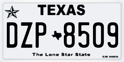 TX license plate DZP8509