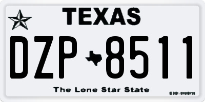 TX license plate DZP8511