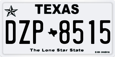 TX license plate DZP8515