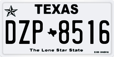 TX license plate DZP8516