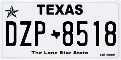 TX license plate DZP8518