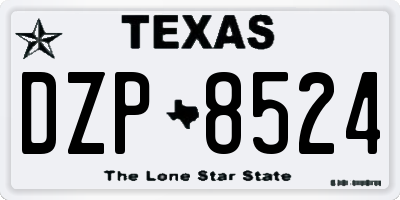 TX license plate DZP8524