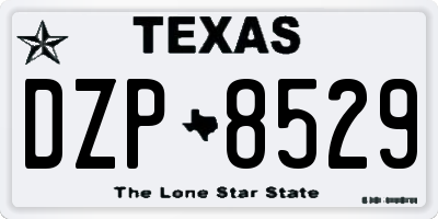 TX license plate DZP8529