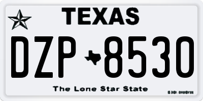 TX license plate DZP8530